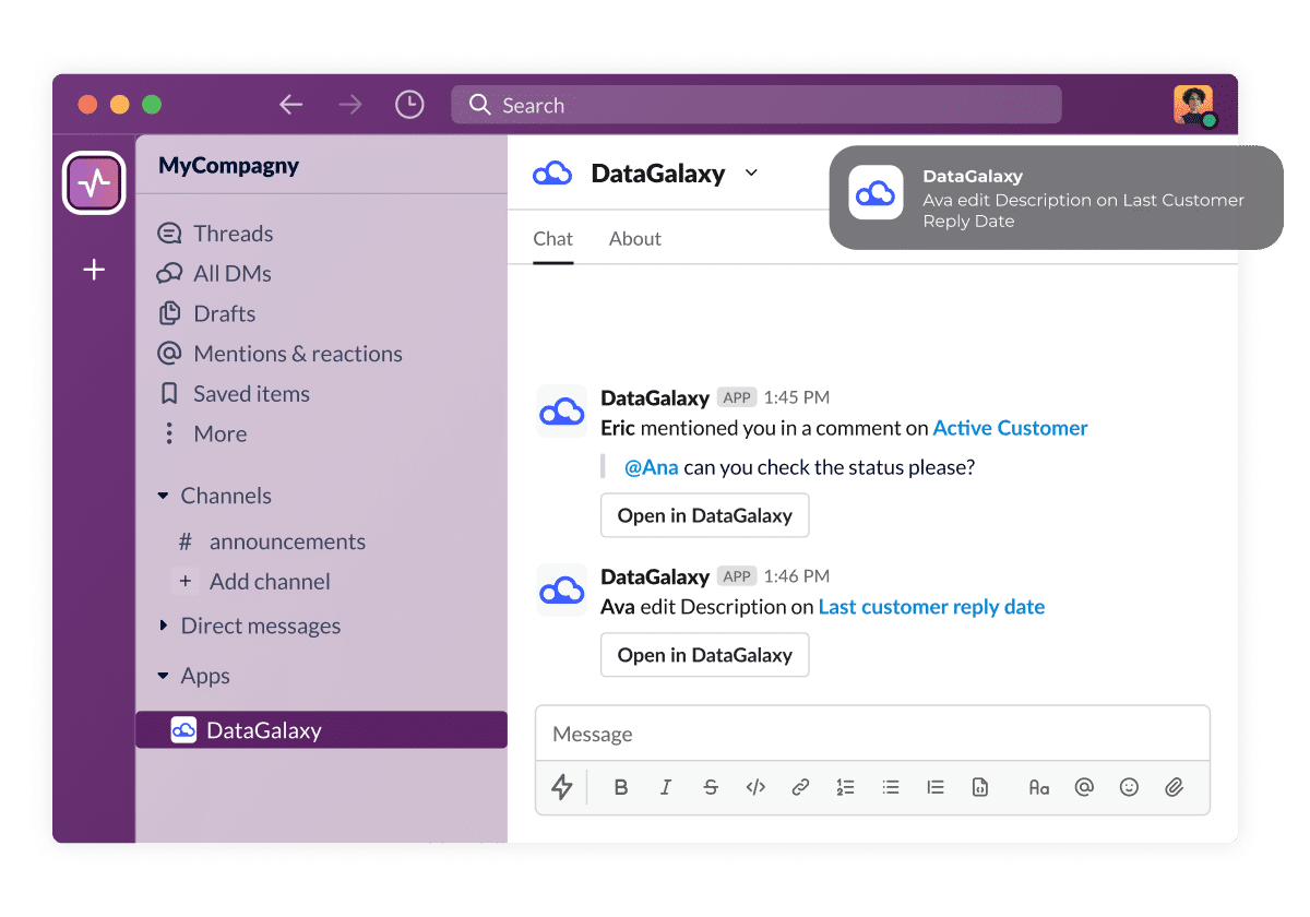 Slack DataGalaxy desktop Logo