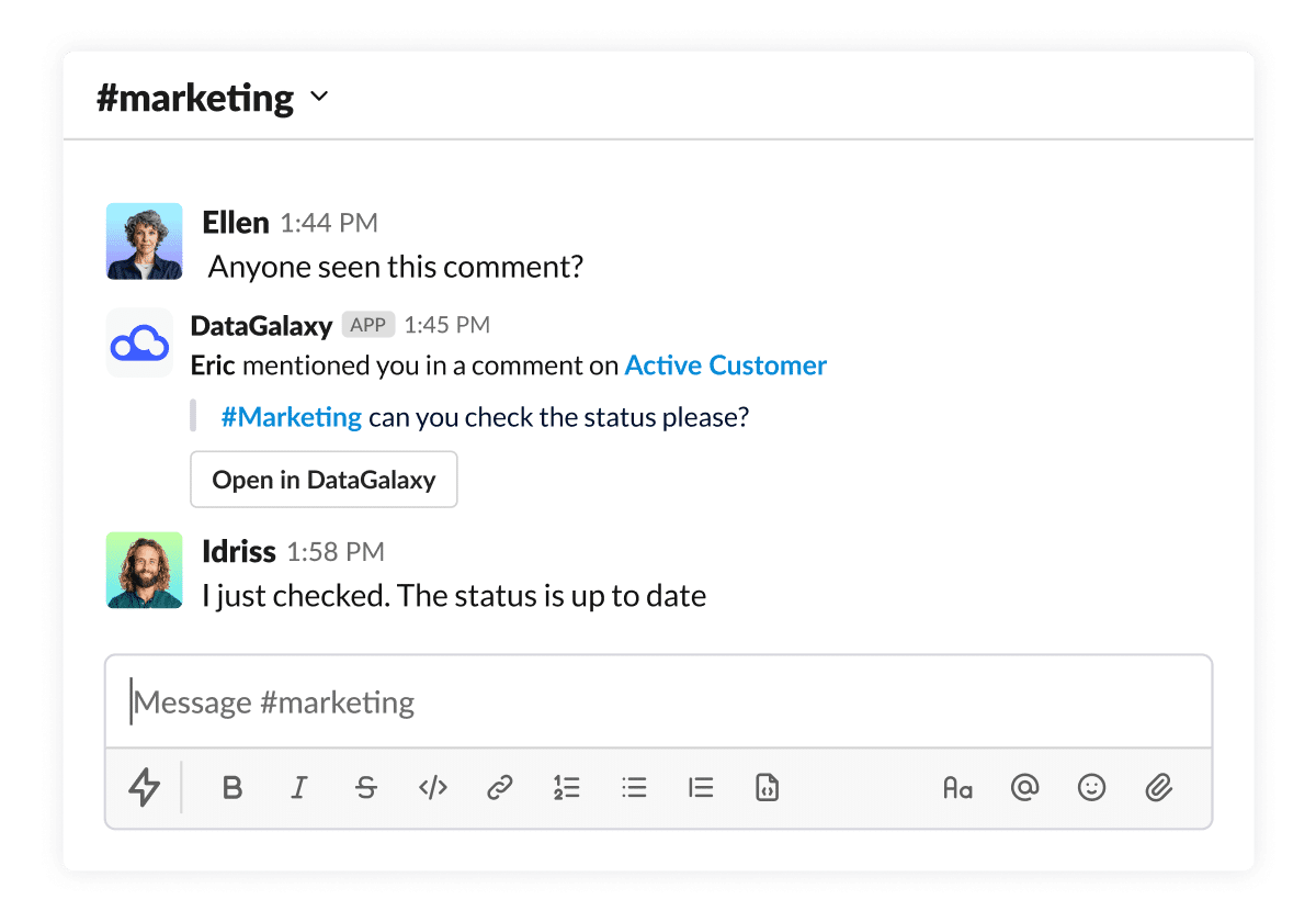 conversation slack datagalaxy Logo