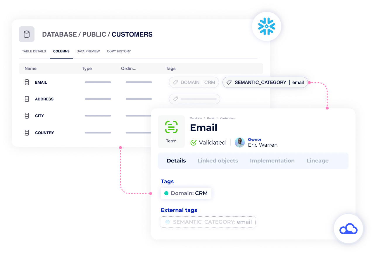 snowflake tags bidirectionnal Logo